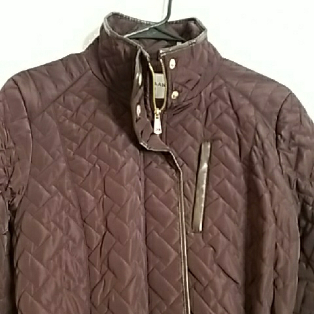 Cole Haan Burgundy Quilted  Coat